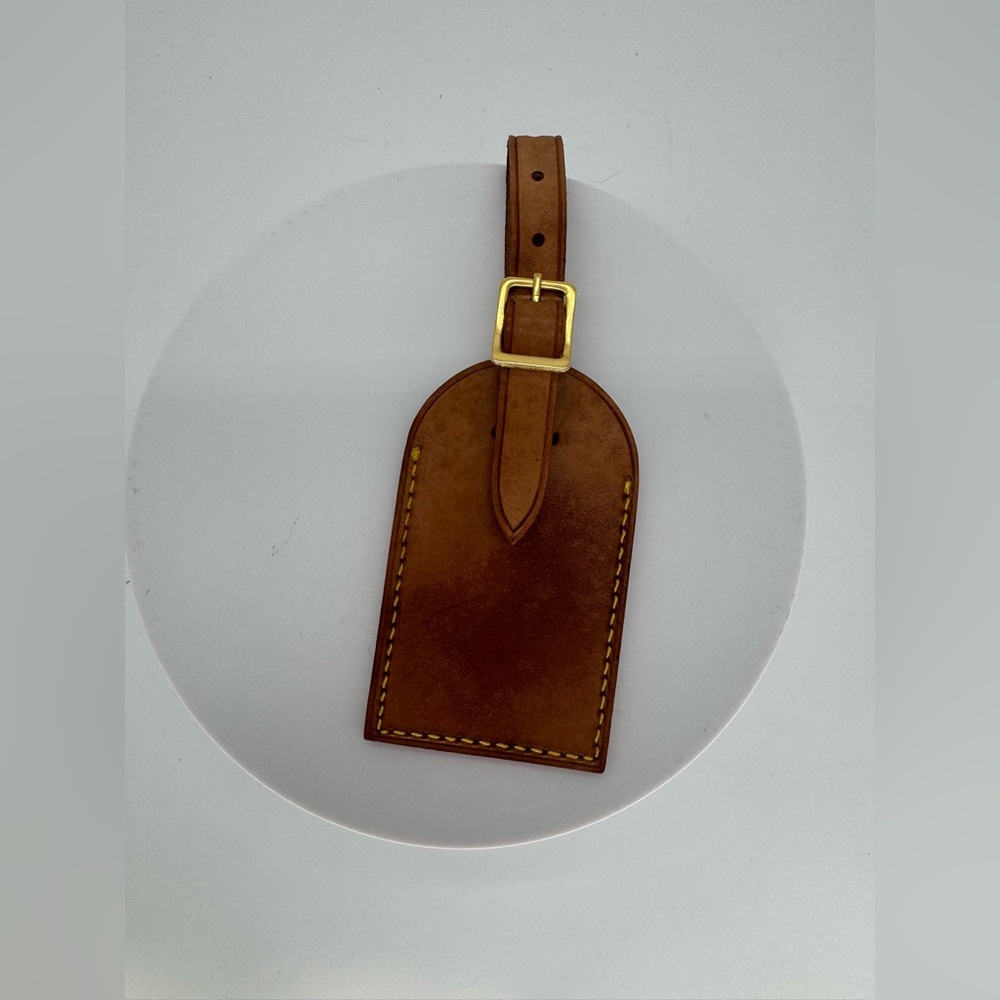 Louis Vuitton Brown Leather Travel Luggage Tag - Picture 3 of 4